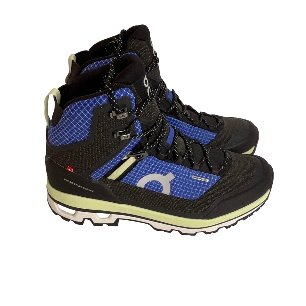 On Running Cloudalpine Waterproof Hiking Boots Women 9.5 Indigo Lime 3WD10841198